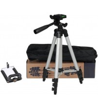 Tripod - 3110 Portable & Foldable Camera & Mobile Stand, High Quality, Easy To Carry, 3-Way Pan Head, 4-Sec Leg, Quick Lever Lock, Rubber Leg Tip, 1020 mm 
